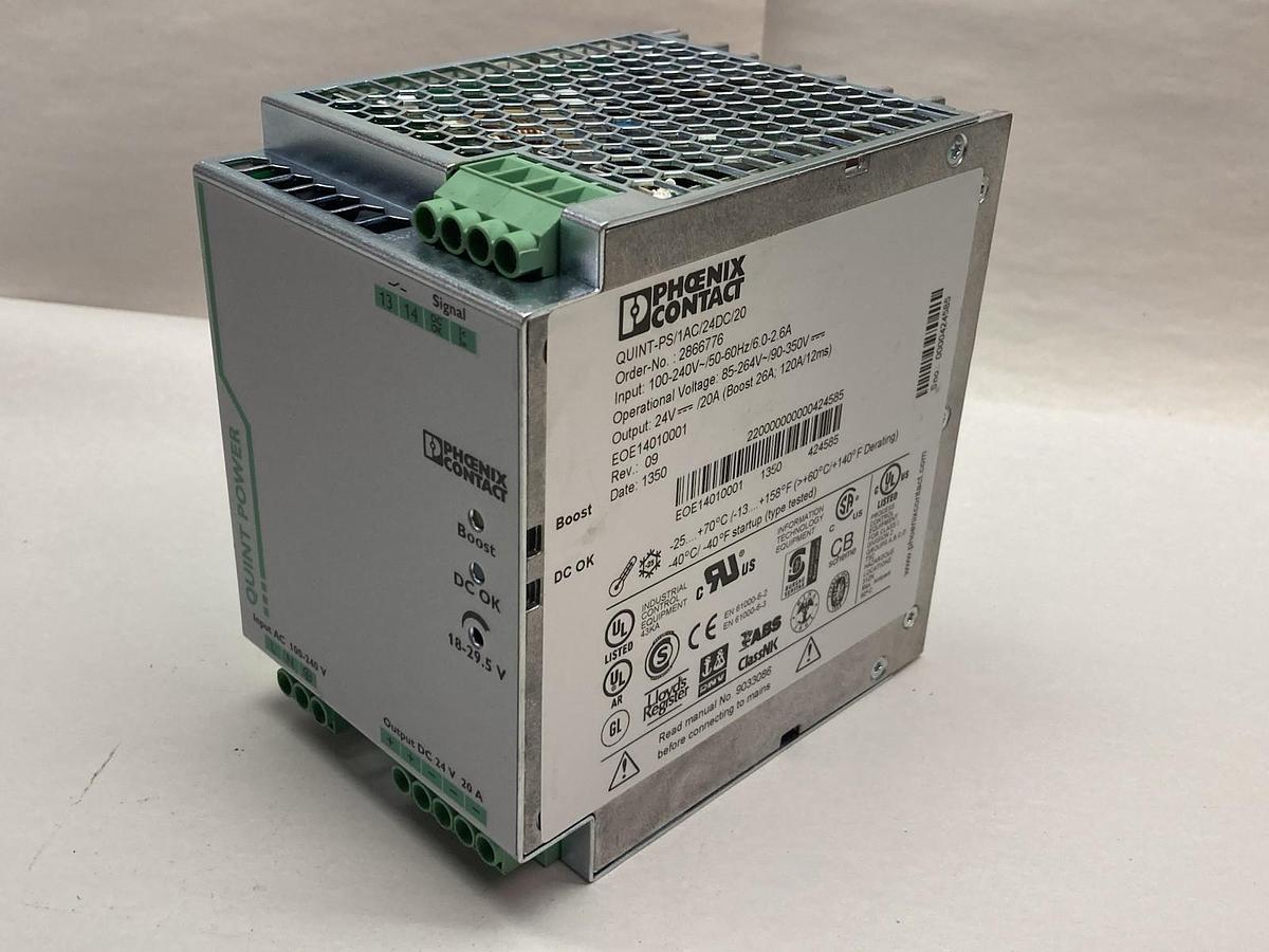 Phoenix Contact,QUINT-PS/1AC/24DC/20,Switching Power Supply 100-240V 50/60Hz