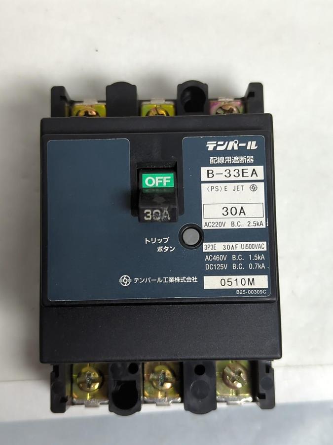Used TEMPEARL,B-33EA,CIRCUIT BREAKER 30 AMP 3-POLE PRE-OWNED