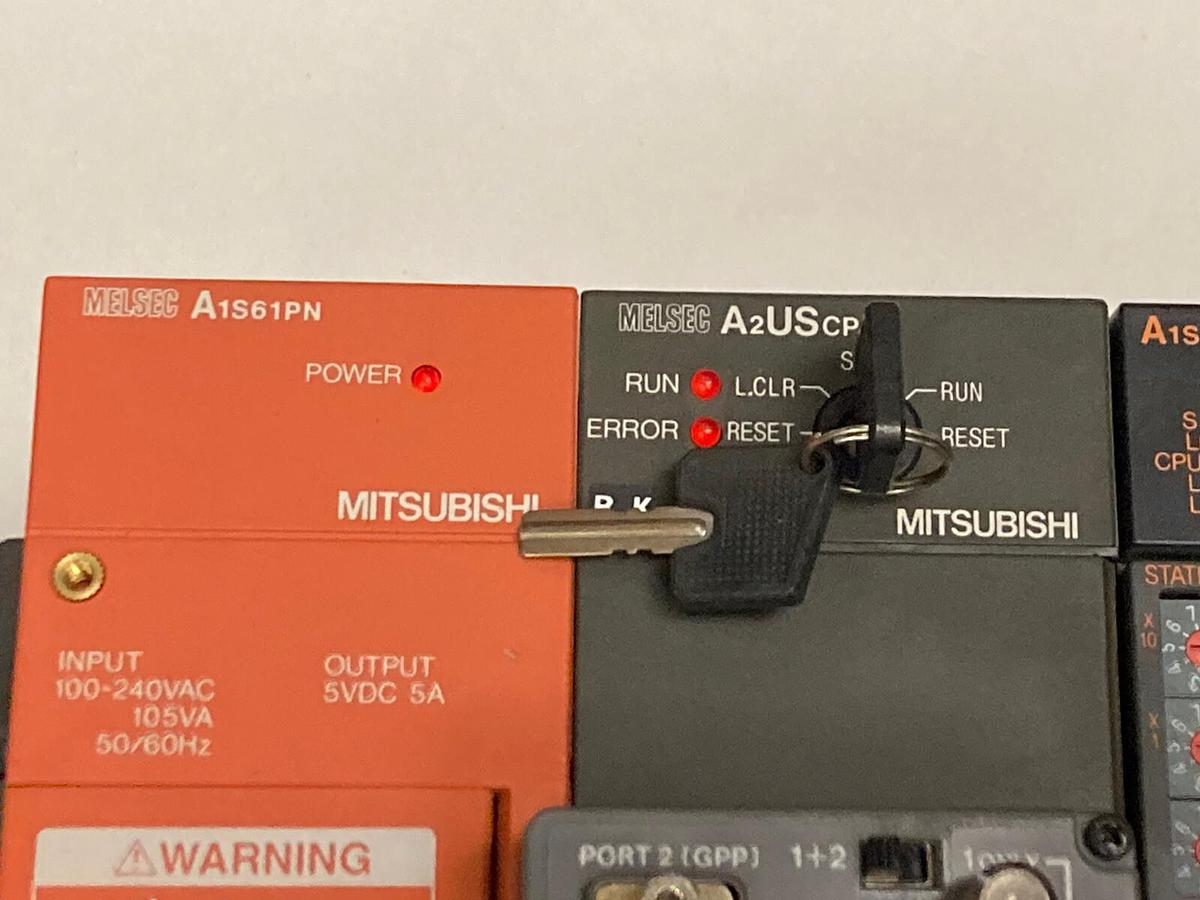 Used Mitsubishi,A1S61PN A2USCPU A1SJ61BT11 A1SX41 A1SY41,PLC Rack Assembly