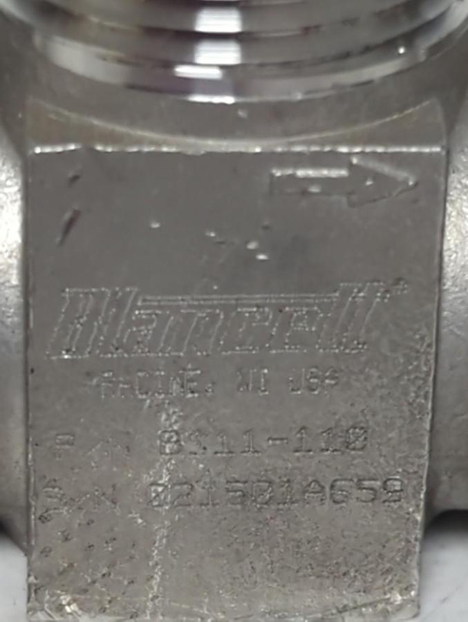Used BLANCETT,B111-110,FLOW CONTROL VALVE 1 INCH MNPT 5000PSI PRE-OWNED
