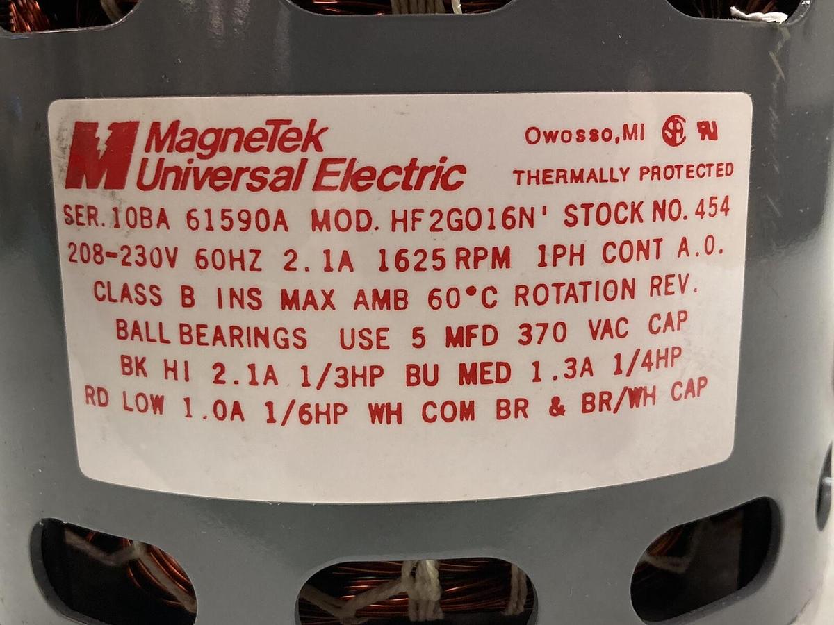 Magnetek,HF2G016N,AC Motor 1/3HP 1625 RPM 28-230V