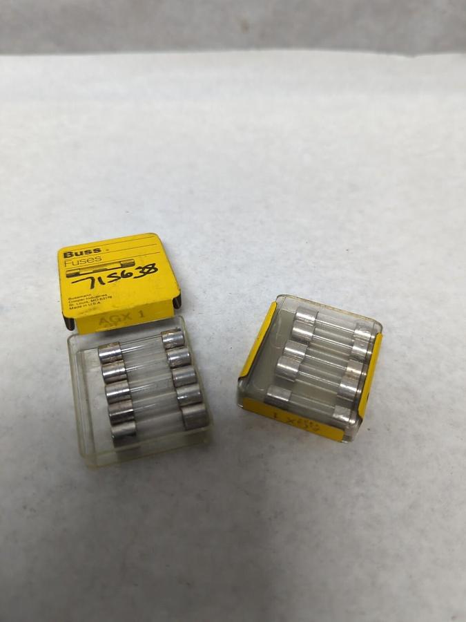 COOPER BUSSMANN,AGX-1,CARTRIDGE FUSE 1 AMP LOT OF 10 NOS