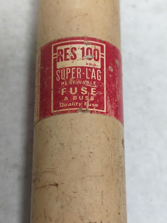 Used COOPER BUSSMANN,RES 100,SUPER-LAG RENEWABLE 100 AMP FUSE PRE-OWNED