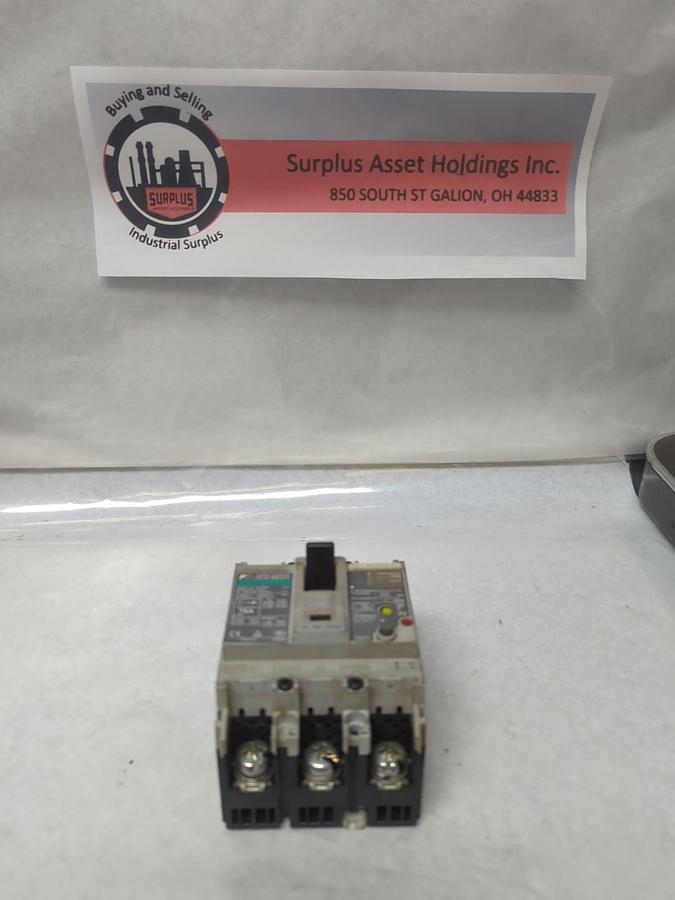 Used FUJI,EW100EAGU-3P075,EARTH LEAKAGE CIRCUIT BREAKER 75 AMP 3-POLE PRE-OWNED