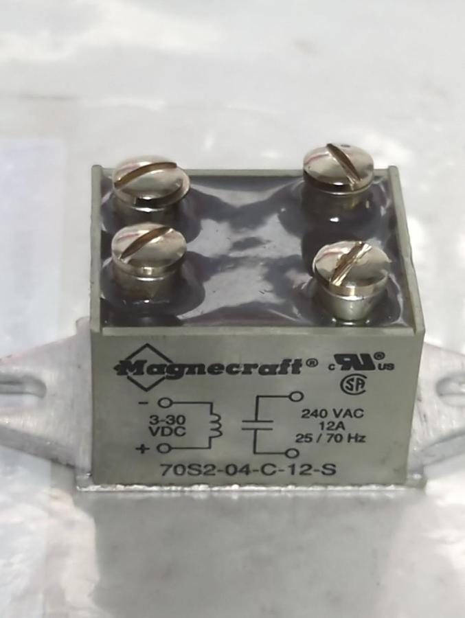 Used MAGNECRAFT,70S2-04-C-12-S,SOLID STATE RELAY 12A PRE-OWNED