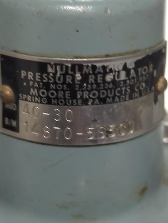 Used NULLMATIC,40-30,PRESSURE REGULATOR 14870-5S5CD PRE-OWNED