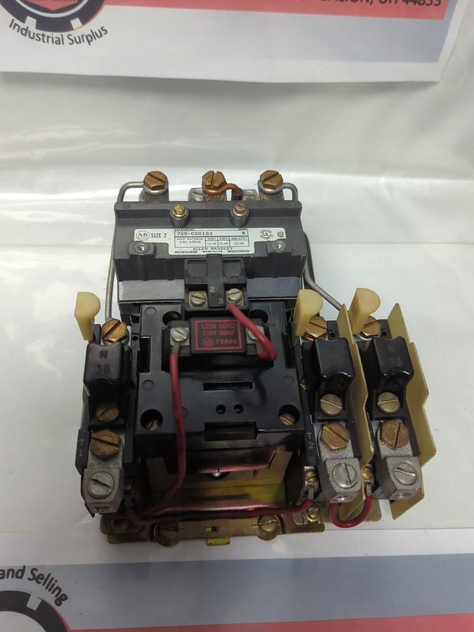 Used ALLEN BRADLEY,709-C0D103,SERIES K MOTOR STARTER 3PHASE 3-POLE SIZE 2 PRE-OWNED