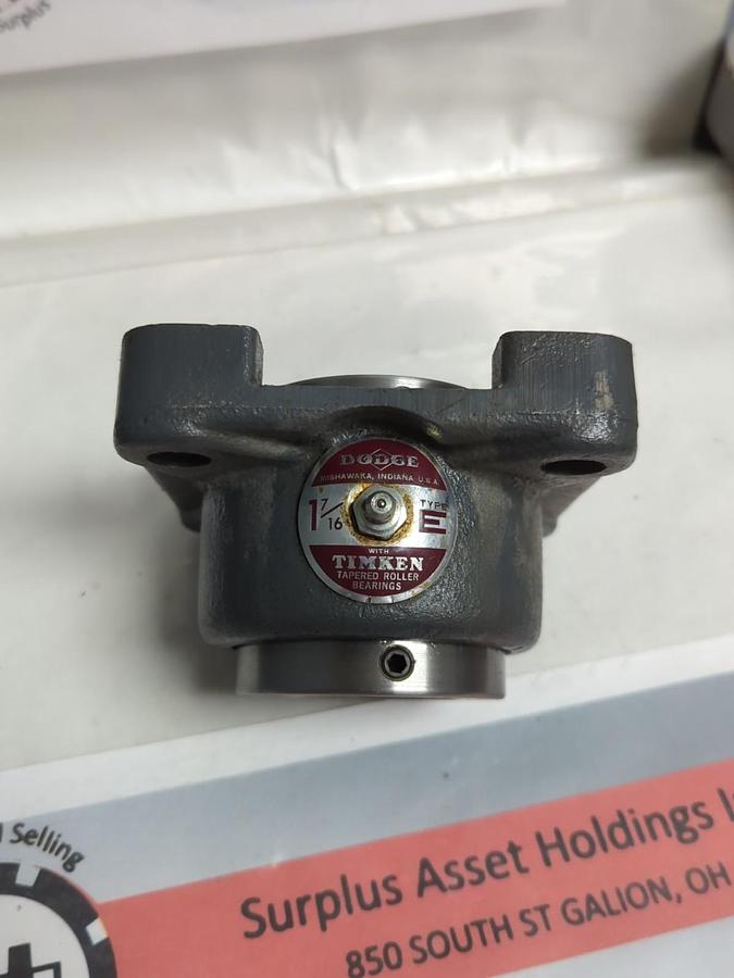 Used DODGE/TIMKEN,TYPE E 1-7/16,FLANGE MOUNT BEARING 4-BOLT 1-7/16 BORE PRE-OWNED