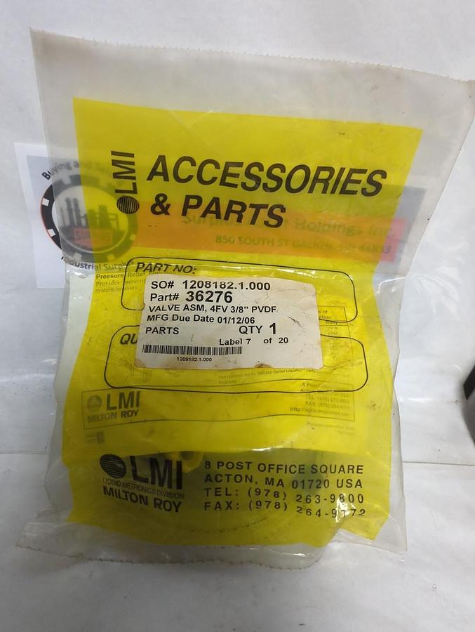 LMI,36276,VALVE ASSEMBLY 4FV 3/8 INCH PVDE NOS