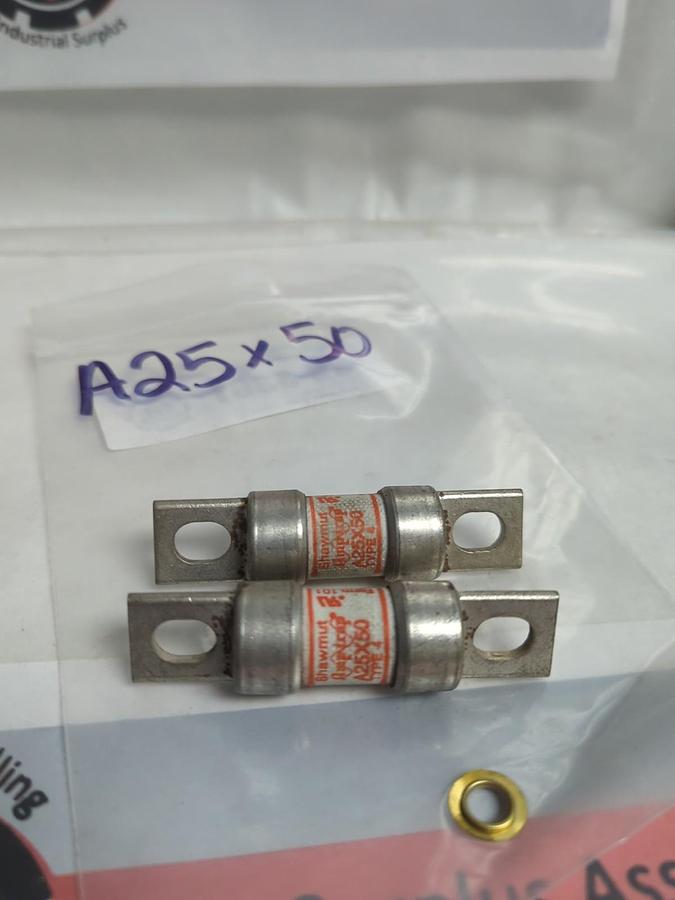 Used GOULD SHAWMUT,A25X50,TYPE 4 FUSE 50 AMP LOT OF 2 PRE-OWNED