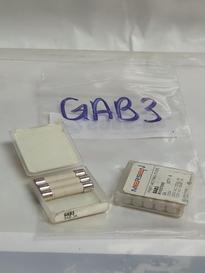 MERSEN,GAB-3,FAST ACTING 3 AMP FUSE LOT OF 8 NOS