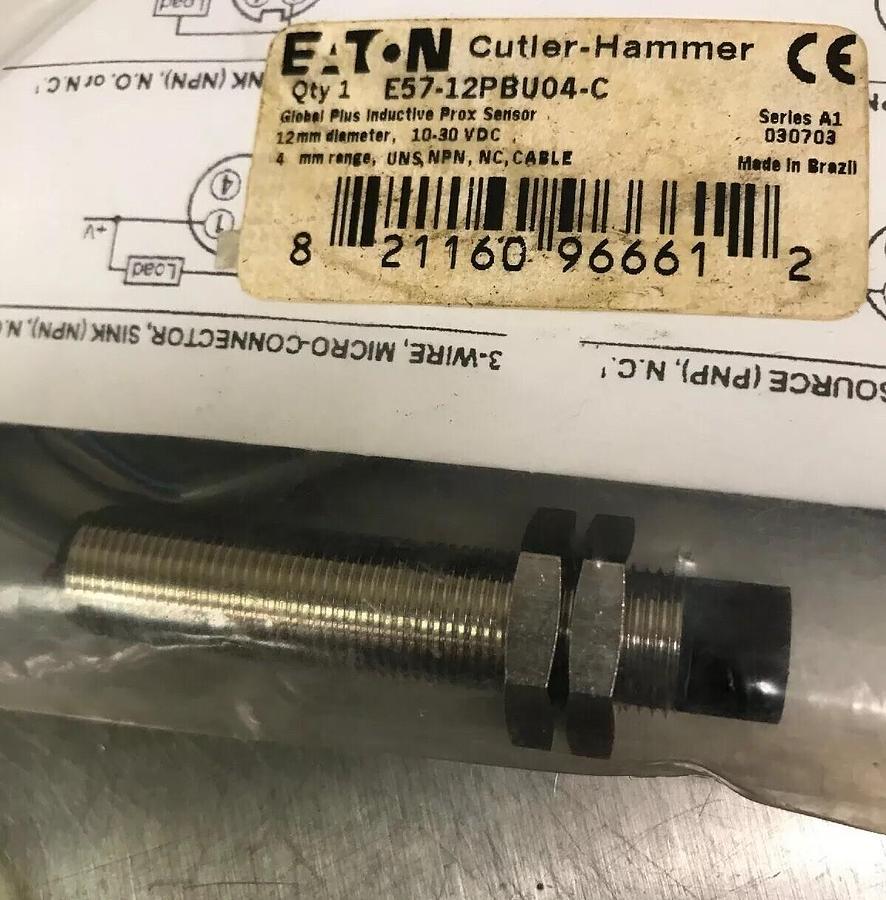 Used Eaton Cutler Hammer,E57-12BU04-C,Proximity Sensor LOT OF 3