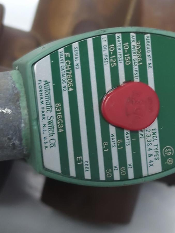 Used ASCO,8210B27,SOLENOID VALVE 1 INCH 20 WATT PRE-OWNED