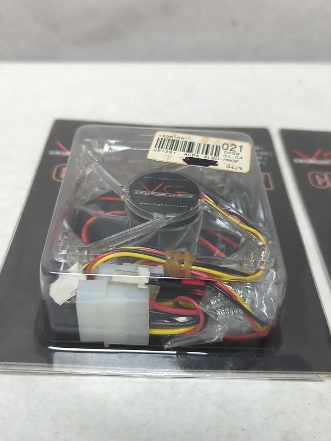 MGE,MGELED-SB,BALL BEARING PC FAN 80X80X25MM BLUE LOT OF 2 NOS