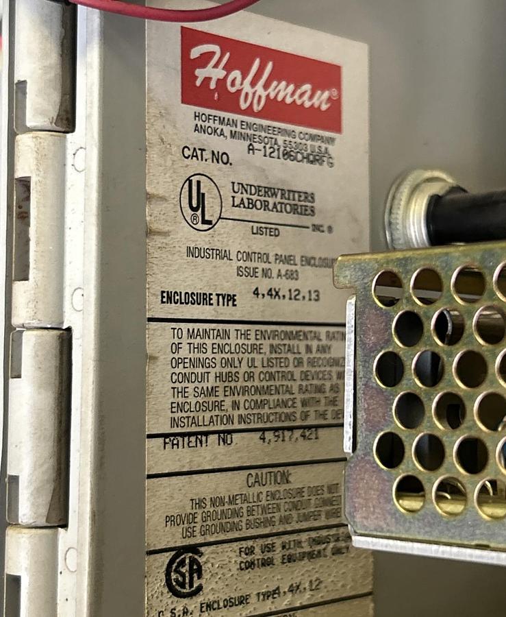 Used HOFFMAN,A-12106CHQRFG,1100 CONTROLLER ENCLOSURE