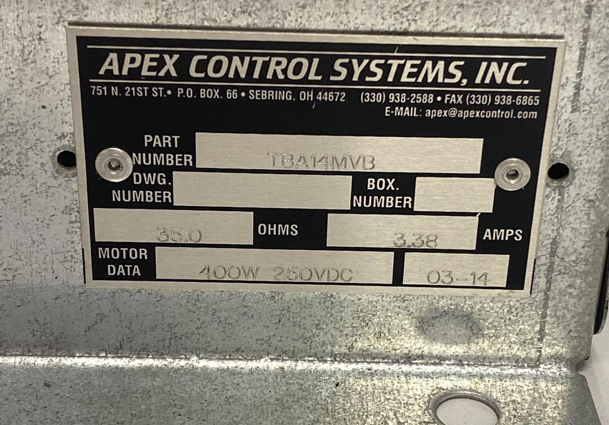 Used APEX CONTROL SYSTEM,TBA14MVB,BALLAST