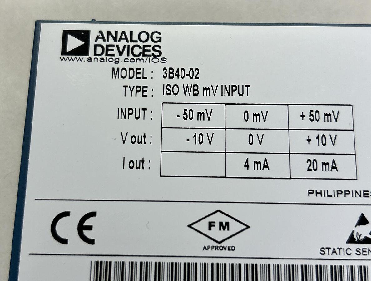 ANALOG DEVICES,3B40-02 ISO WB MV,INPUT MODULE NEW