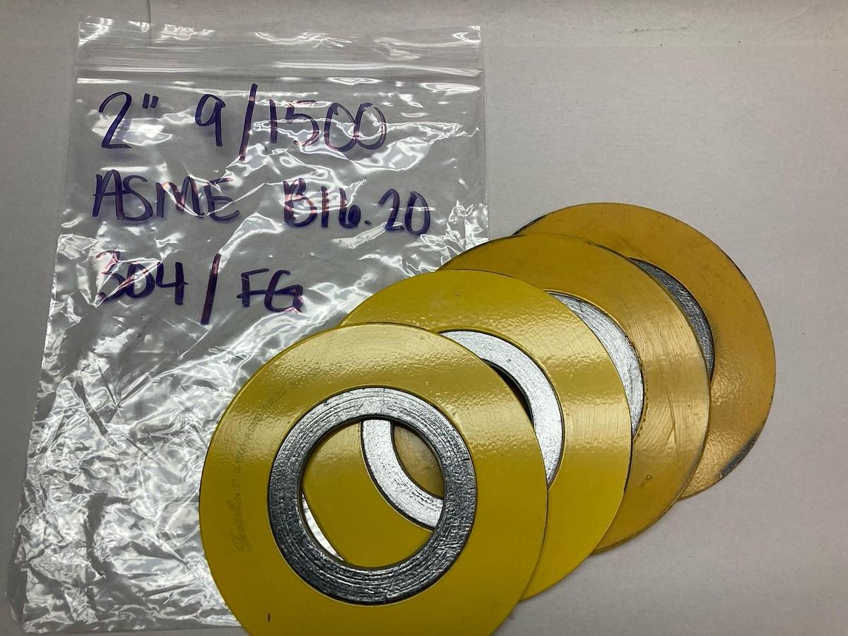 Flexitallic,9/1500 ASME,2 Inch Spiral Round Gasket B16.20 304/FG LOT OF 4
