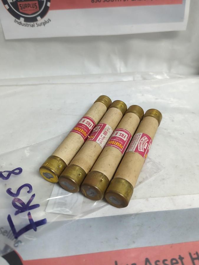 Used COOPER BUSSMANN,FRS-8,FUSETRON 8 AMP FUSE LOT OF 4 PRE-OWNED