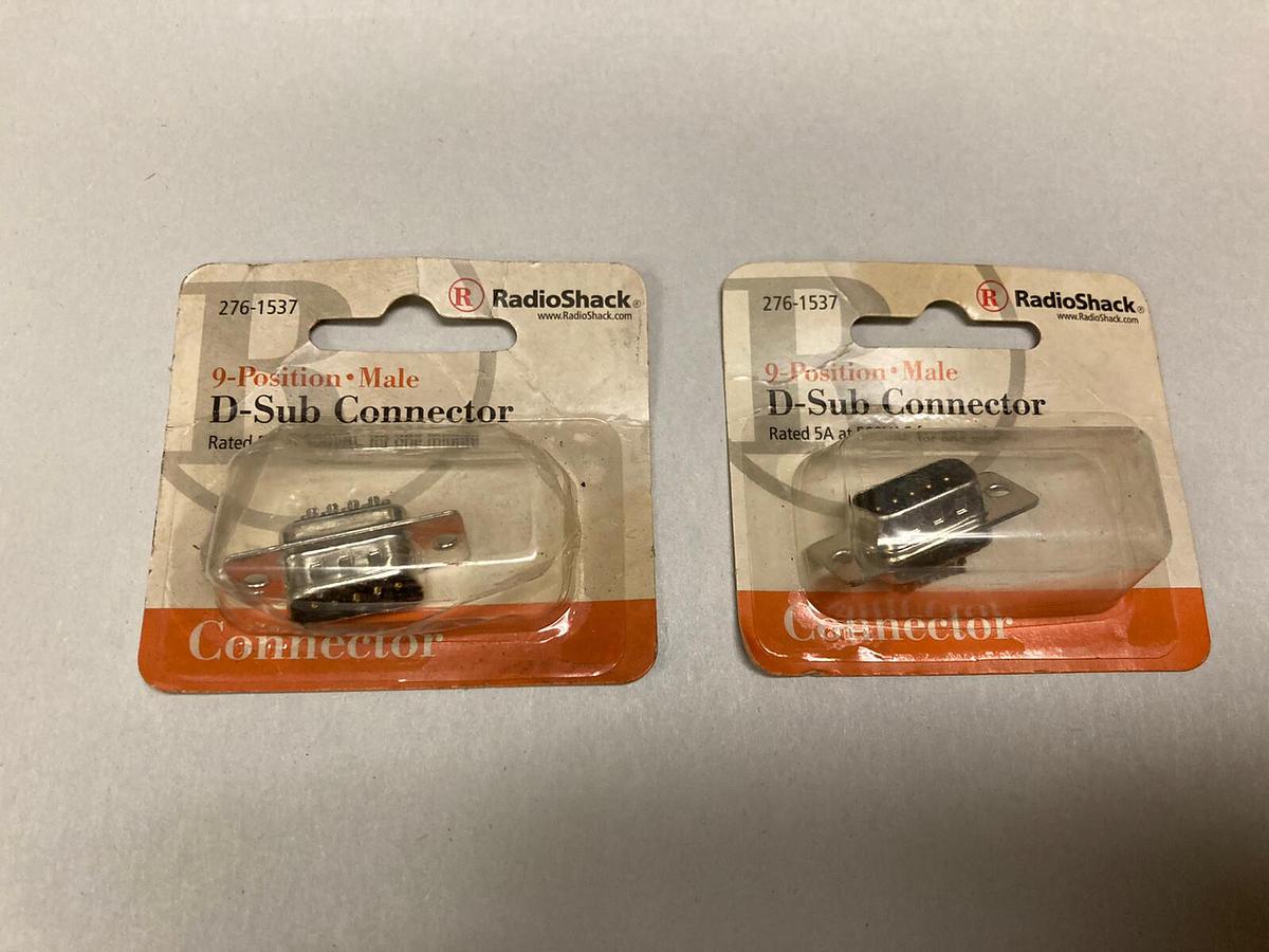 Used RadioShack,276-1537,9-Position Male Solder D-Sub Connector Lot of 2