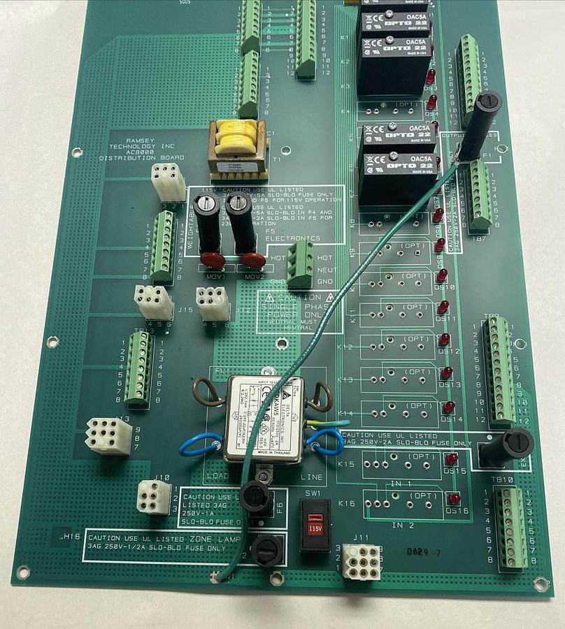 Used RAMSEY TECHNOLOGY,D07110A-E031 AC8000, DISTRIBUTION BOARD