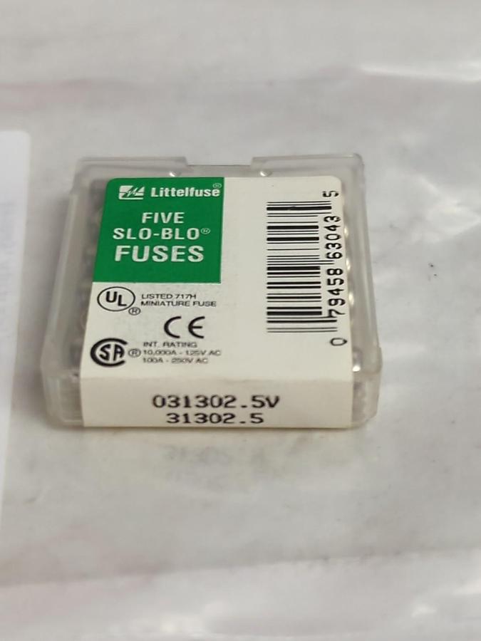 LITTELFUSE,031302.5V,SLO-BLO FUSE PACK OF 5 PCS NOS