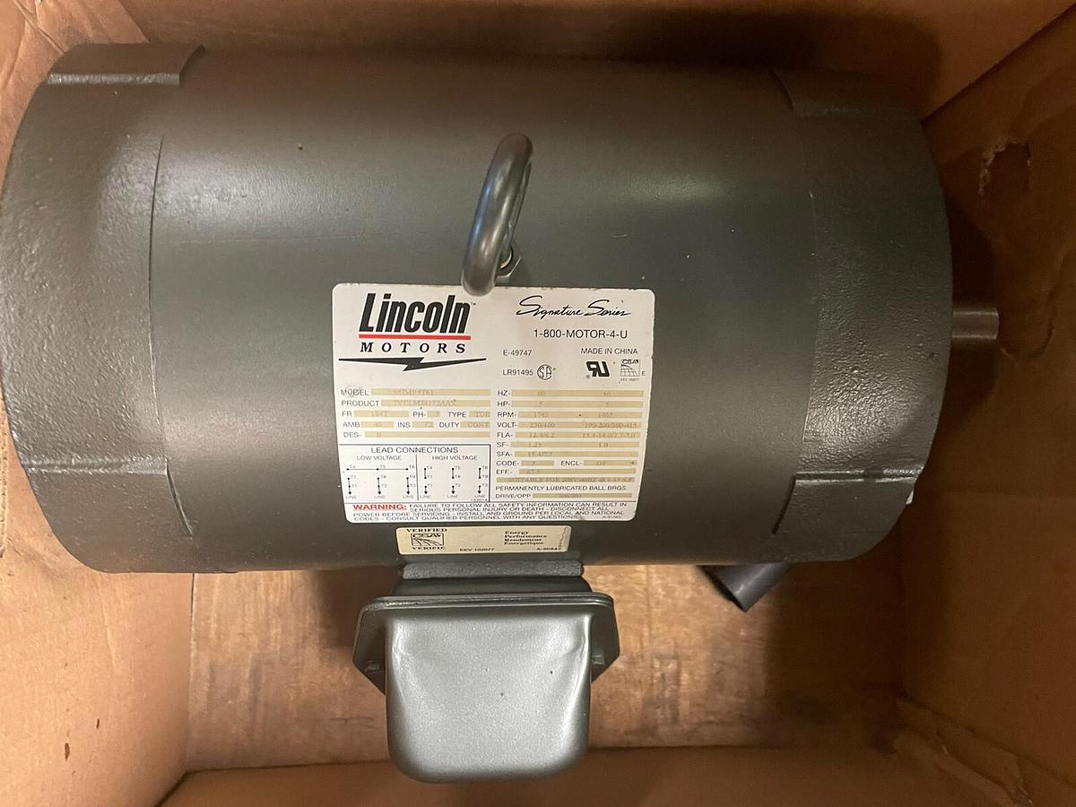LINCOLN,SSD4P5T61,5HP MOTOR 1745RPM 230/460v FRAME 184T Lm24172