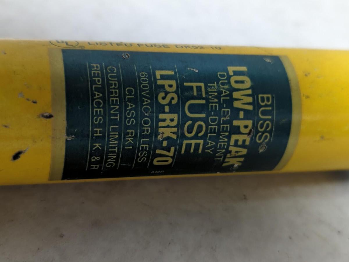 Used COOPER BUSSMANN,LPS-RK-70,LOW-PEAK 70 AMP FUSE PRE-OWNED