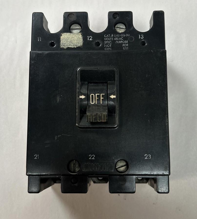 Used HEINEMANN,GB3-G3-DU,Circuit Breaker 55-64A 480V 3P