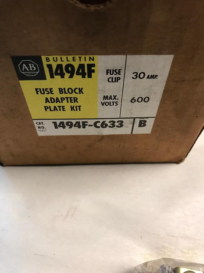 Allen Bradley,1494F-C633,Series B Fuse Block Adapter Plate Kit