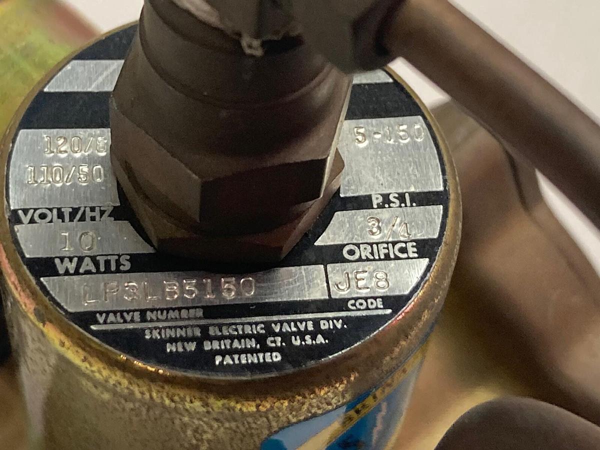 Skinner Valve,LP3LB5150,Solenoid 10V 3/4PSI w/ 3 Port Valve