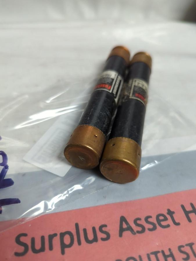 Used COOPER BUSSMANN,FRS-R-4,FUSETRON 4 AMP FUSE LOT OF 2 PRE-OWNED