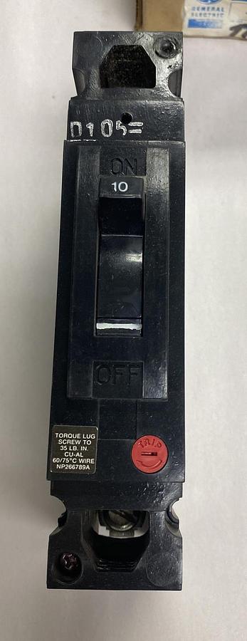 General Electric,TEB111010,Circuit Breaker 10A 1P 120VAC Lot Of 2 New