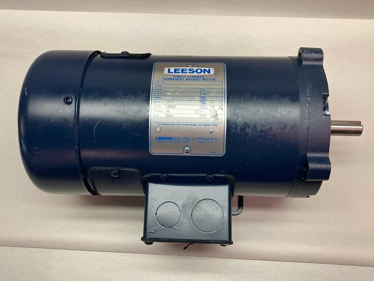 Leeson,108015.00,DC Motor 180VDC 1750rpm 2.5A Frame VS56C 1/2Hp