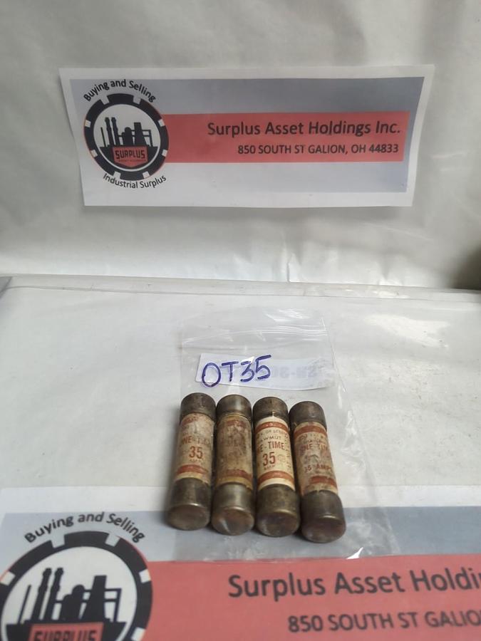Used FERRAZ SHAWMUT,OT-35,ONE-TIME FUSE 35 AMP LOT OF 4 PRE-OWNED