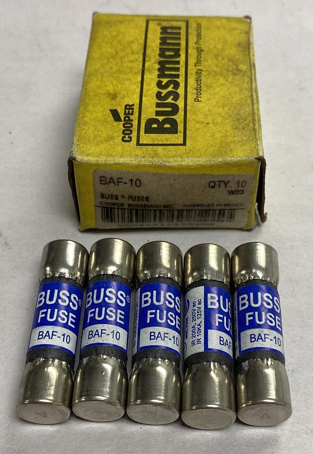 Cooper Bussmann,BAF-10,Fuse Lot Of 5 NOS