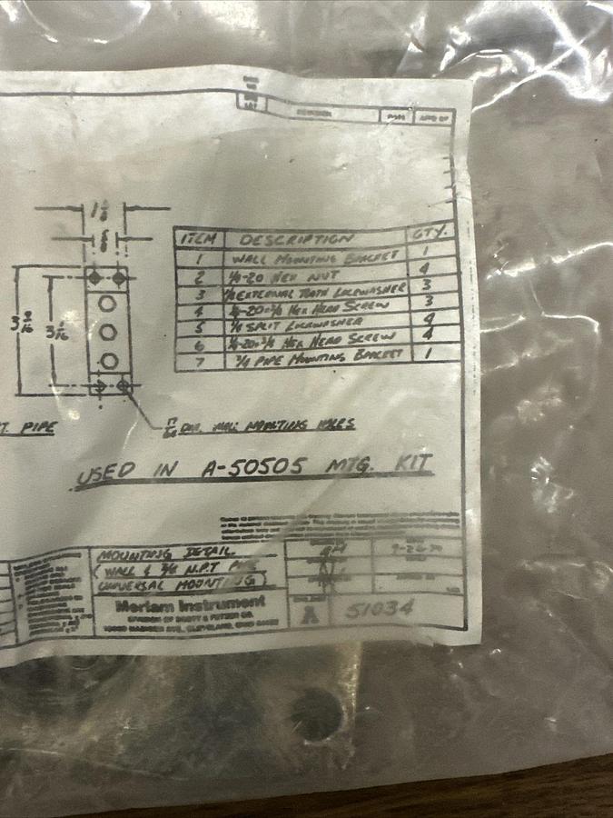 Used Merlam Instruments,51034,Mounting Bracket