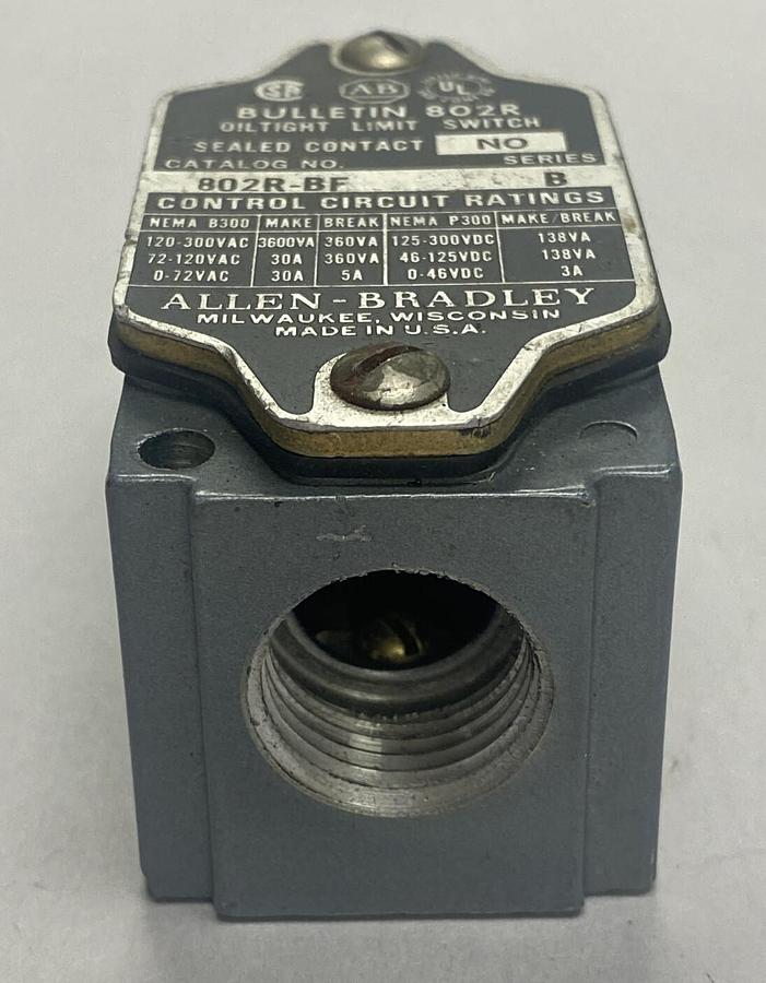 Used Allen-Bradley,802R-BF,Oiltight Limit Switch Body