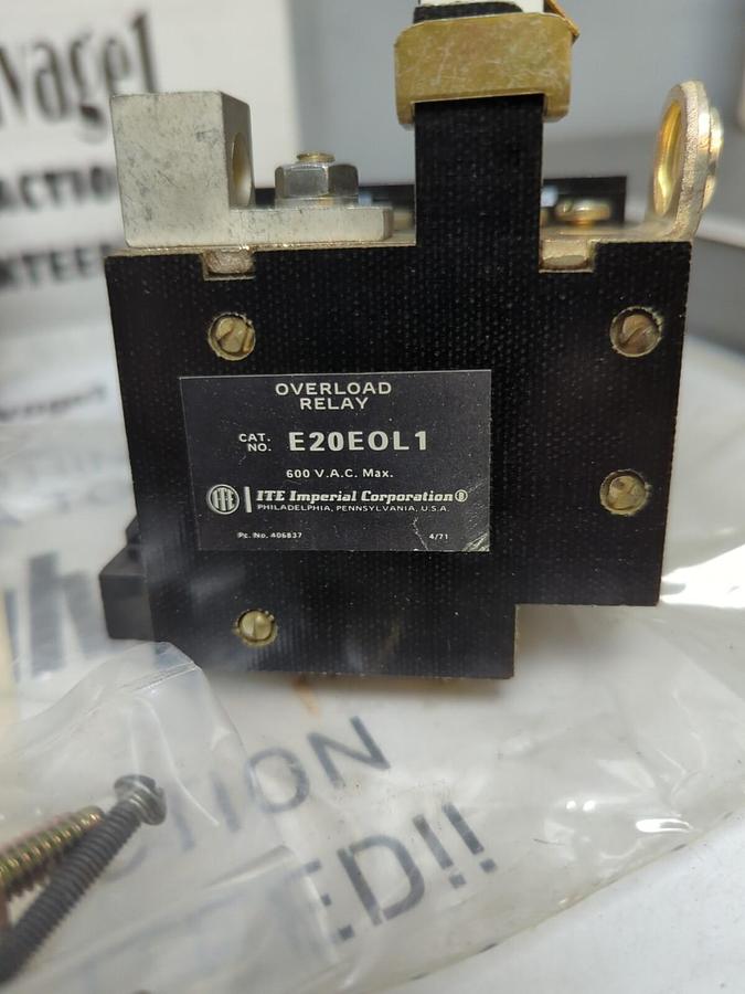 GOULD,E20EOL1,OVERLOAD RELAY 600 VAC MAX NOS