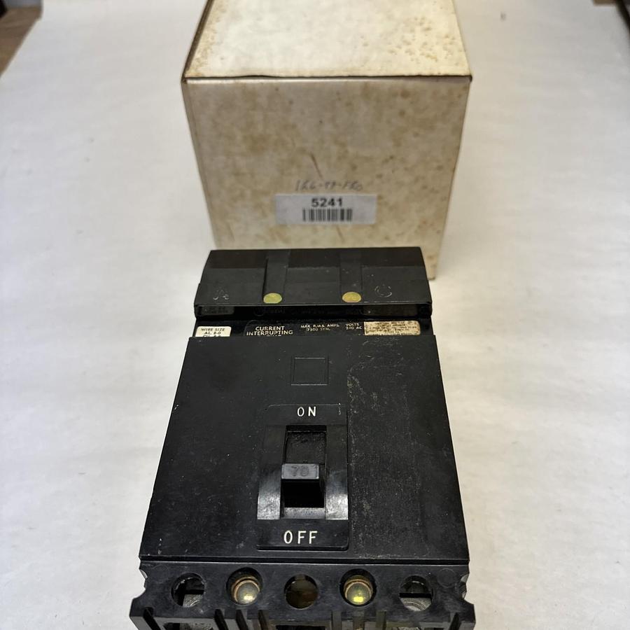 Used Square-D,FA-22070-AC,70 Amp 3 Pole Circuit Breaker