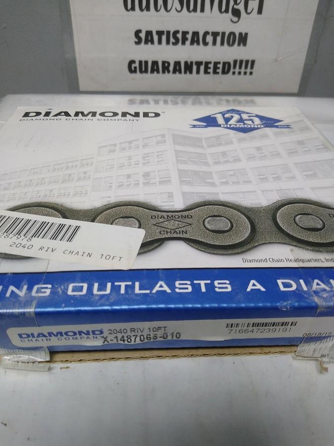 DIAMOND,X-1487066-010 2040,RIVETED CHAIN 1" PITCH .312 DIA. 5/16 IN WIDTH 10 FT