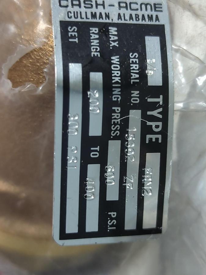 CASH-ACME,FRM2,PRESSURE REGULATOR 3/8 INCH NOS