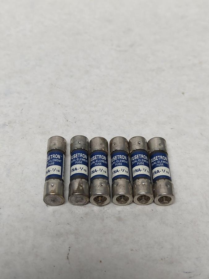 COOPER BUSSMAN,FNA-2/10,FUSETRON 2/10 AMP FUSE LOT OF 6 NOS