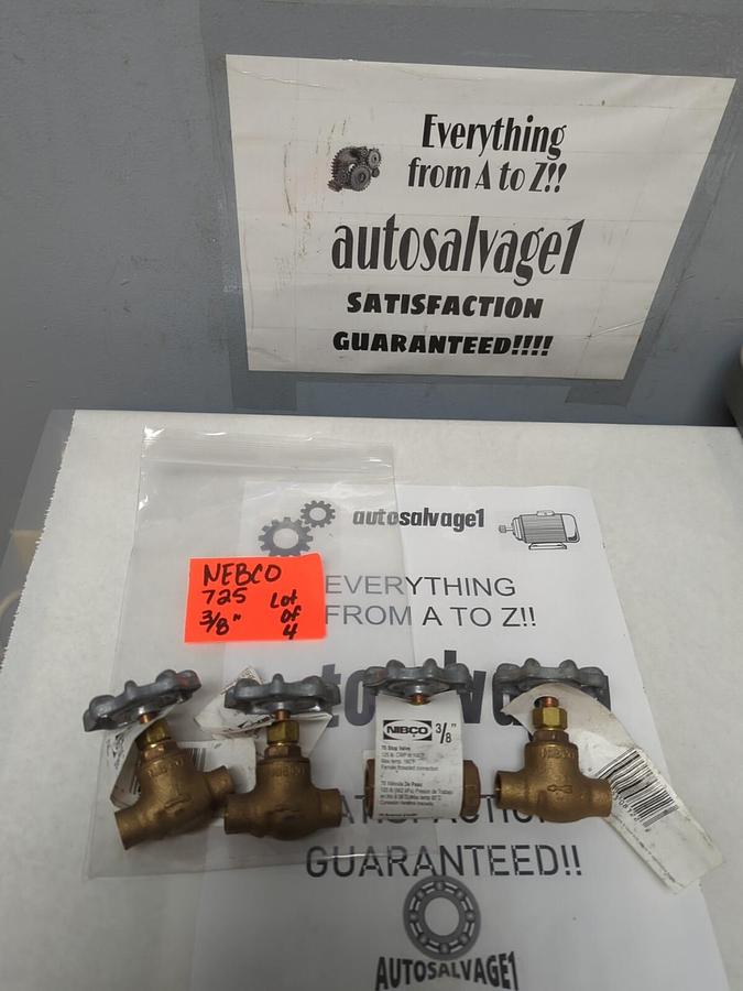 NEBCO,725,3/8 INCH STOP VALVES LOT OF 4 NOS