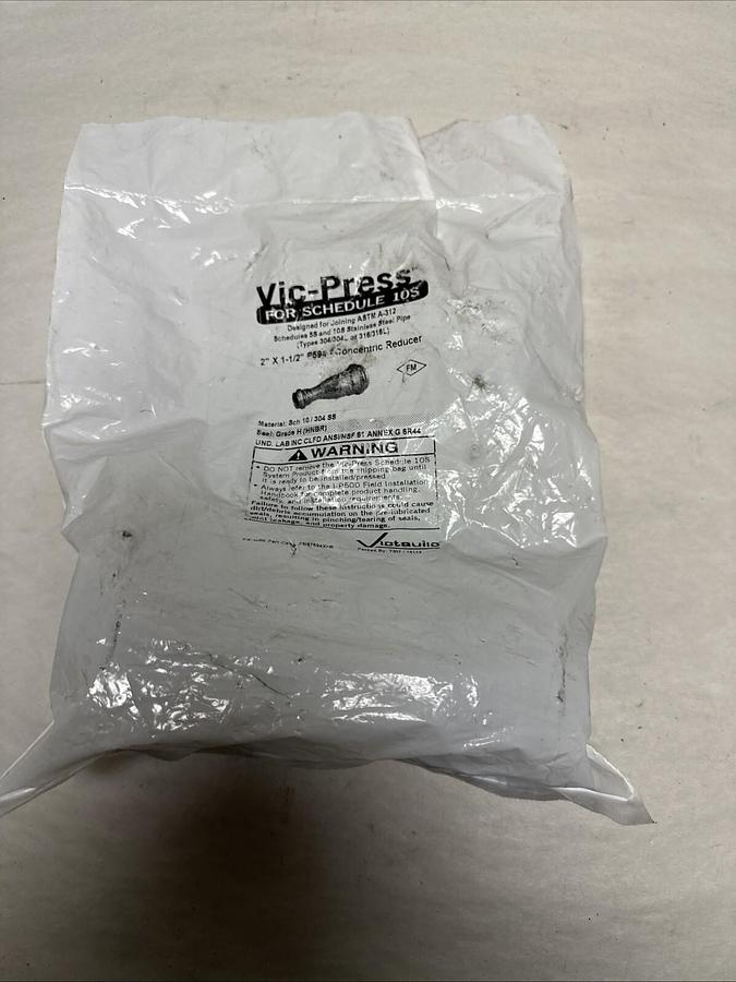Used Vic-Press,P594,Concentric Reducer 2"x 1-1/2" SCH 10 304SS