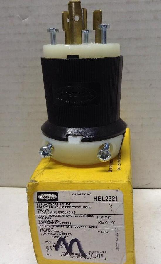 Hubbell,HBL2321,Insulgrip Twist-Lock Plug 20A 250V