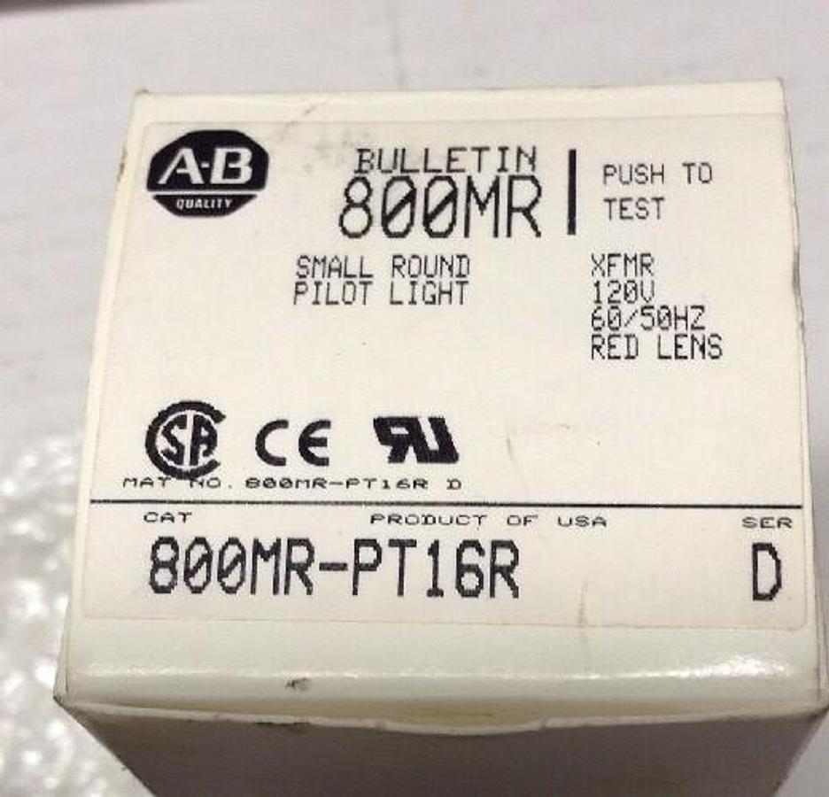 Allen-Bradley,800MR-PT16R,Series D Small Round Pilot Light Red LOT OF 2
