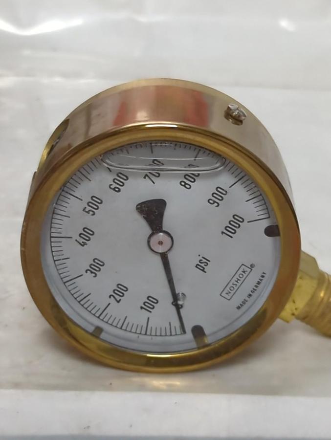 NOSHOK,25.300 1000,PRESSURE GAUGE 1000PSI 1/4 INCH BOTTOM CONNECTION NOS