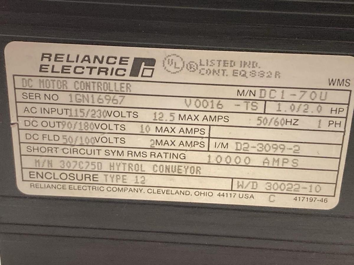 Used Reliance Electric,DC1-70U,DC Motor Controller DC1 Drive