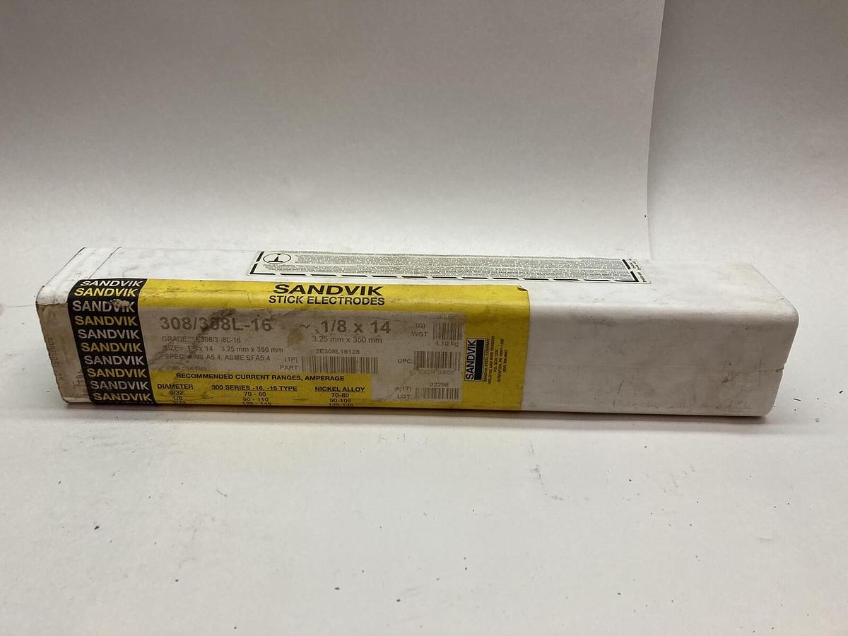 Used Sandvik,308/308L-16~1/8x14,Stainless Steel Electrode 2E308L16128